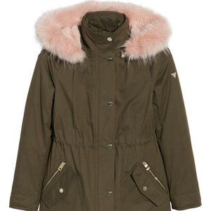 Parka with Removable Faux Fur Trim Hood